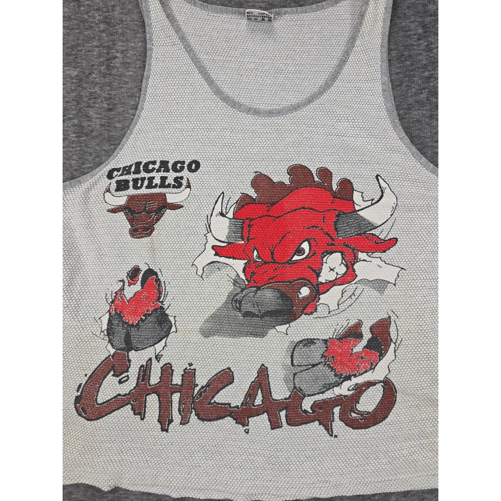 Vintage Distressed Chicago Bulls Graphic Tank Top Men's XL Basketball Sportswear - Picture 3 of 8